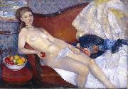 William Glackens Nude with Apple France oil painting artist